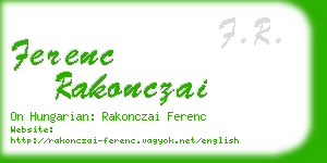 ferenc rakonczai business card